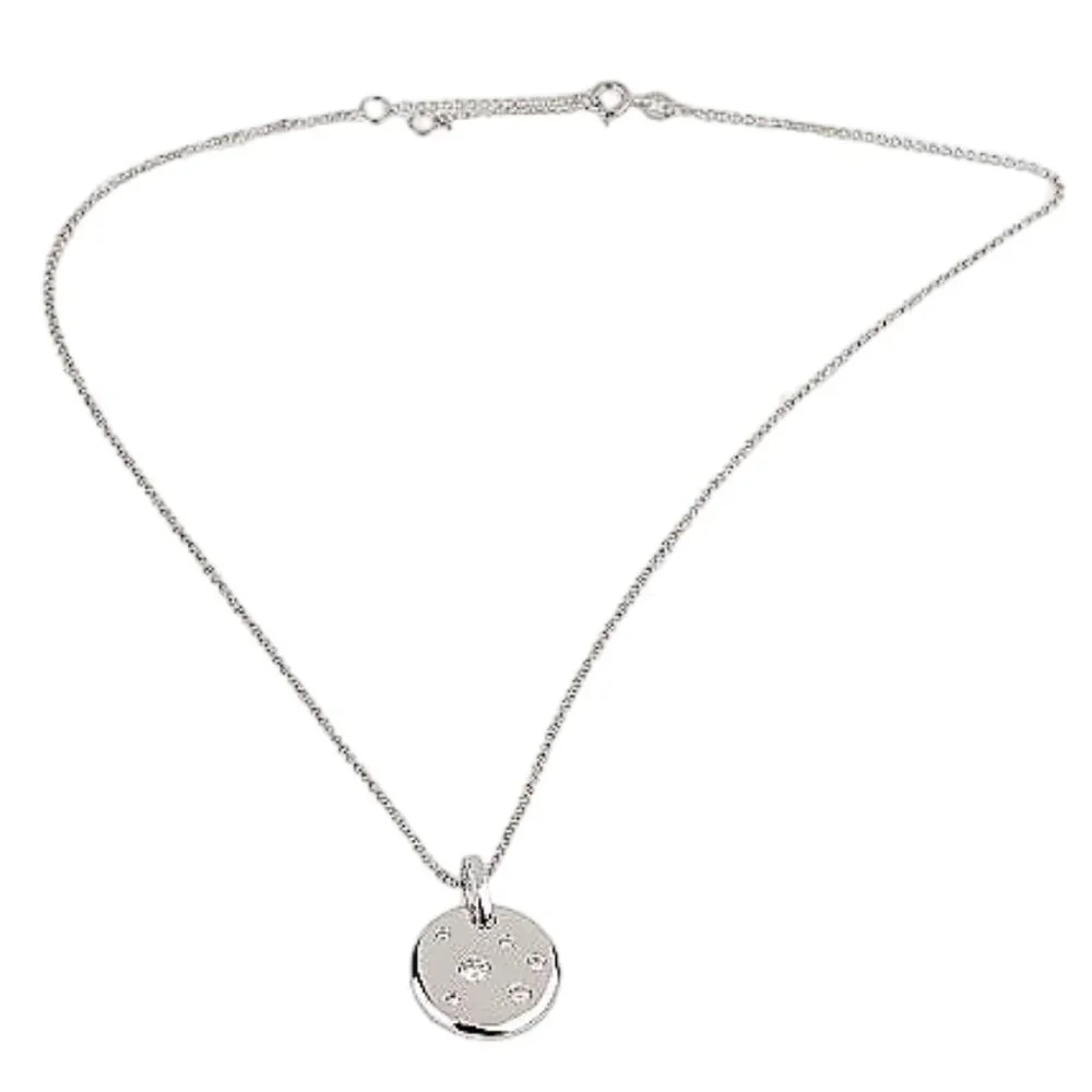 QVC Epiphany Platinum Clad Diamonique Scattered Stone Pendant w/Chain  0358 - Picture 6 of 6